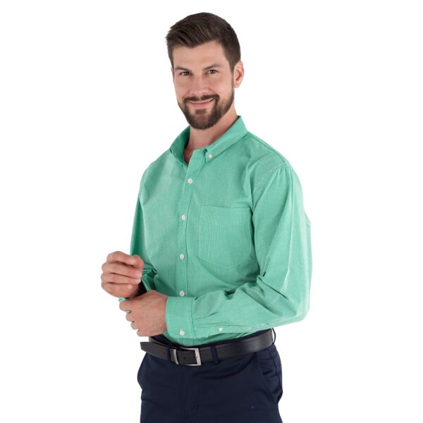 Camisa Microcuadro Manga Larga Miniatura