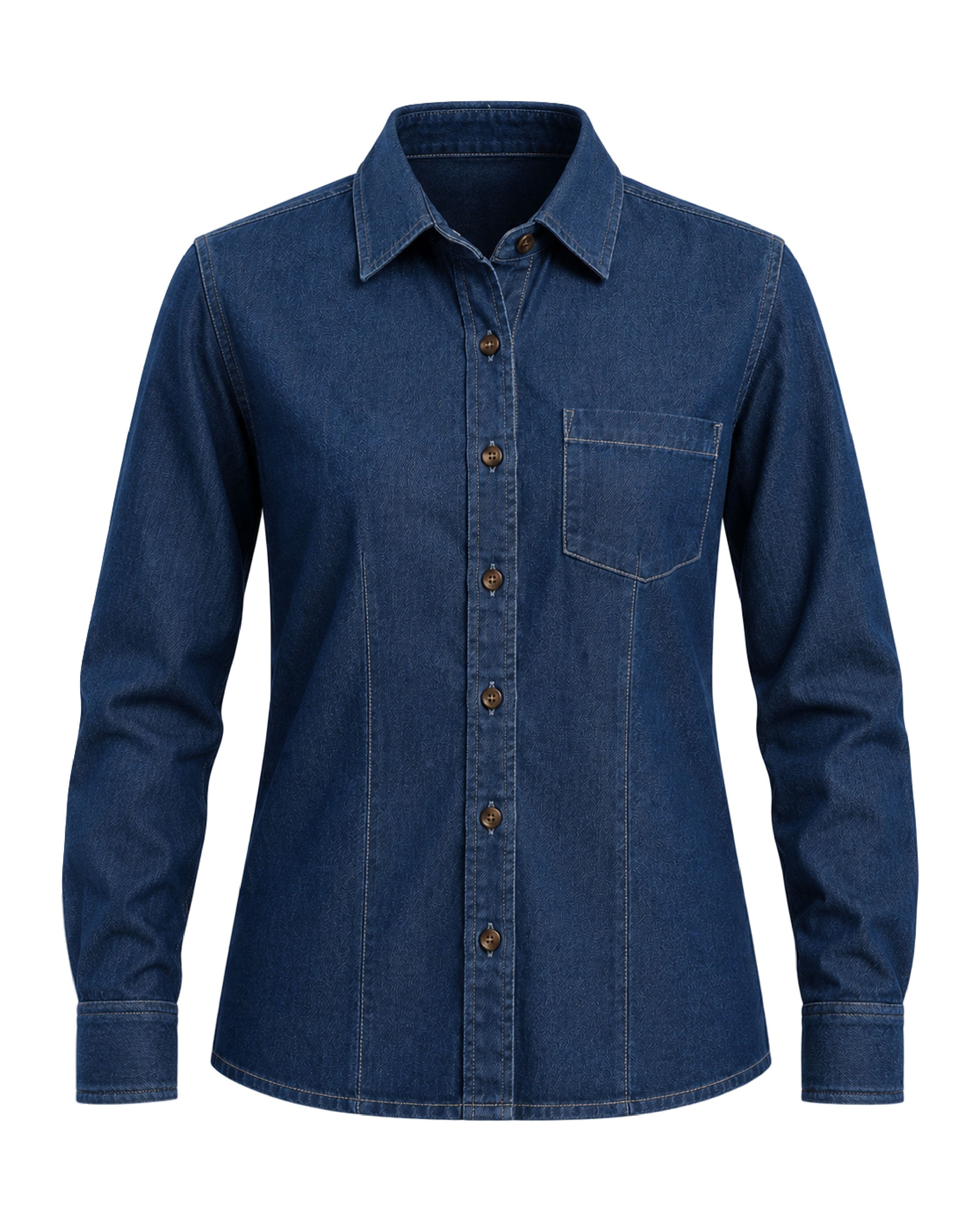 Blusa Mezclilla Stone Manga Larga — Mezclilla