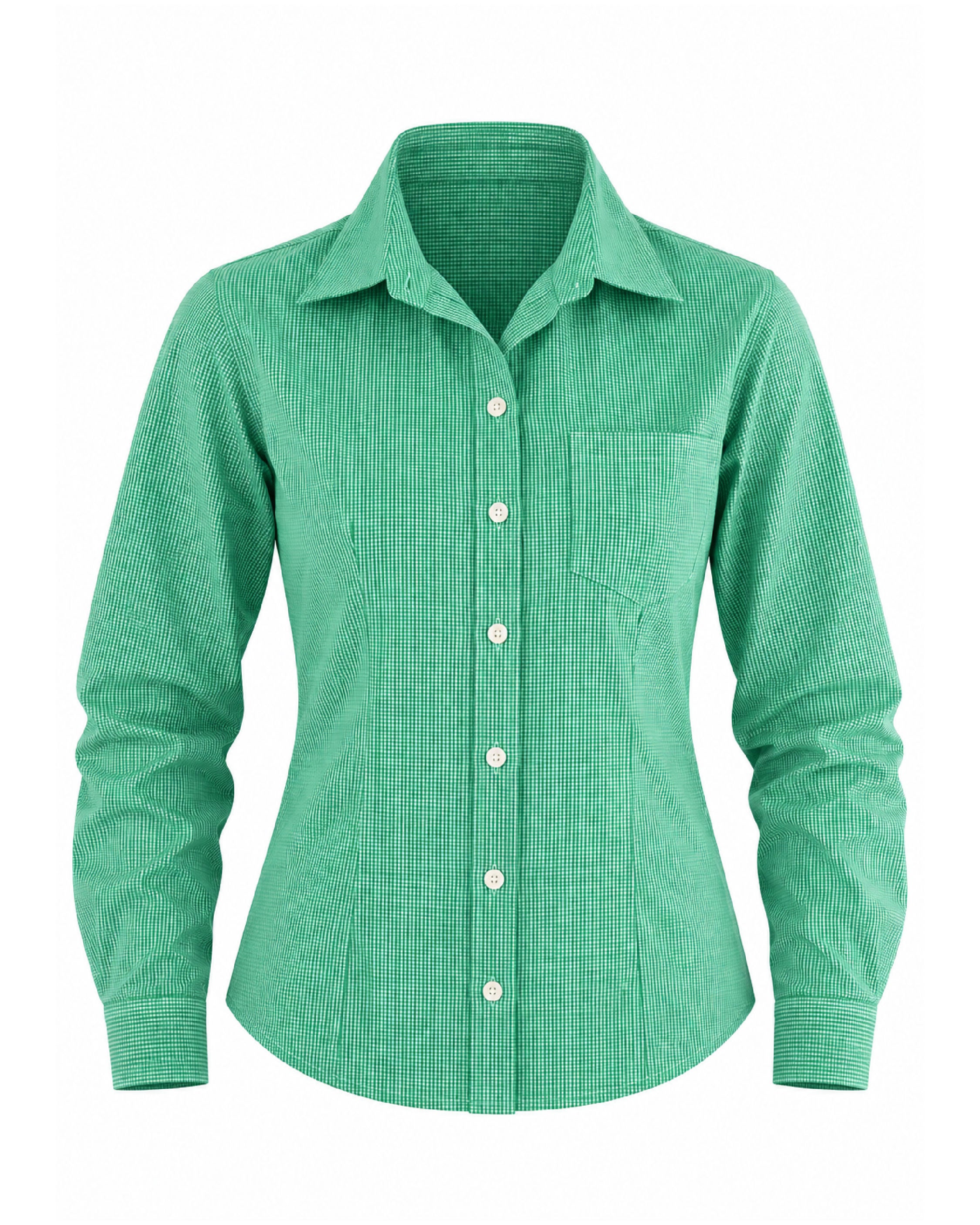 Blusa Microcuadro Manga Larga