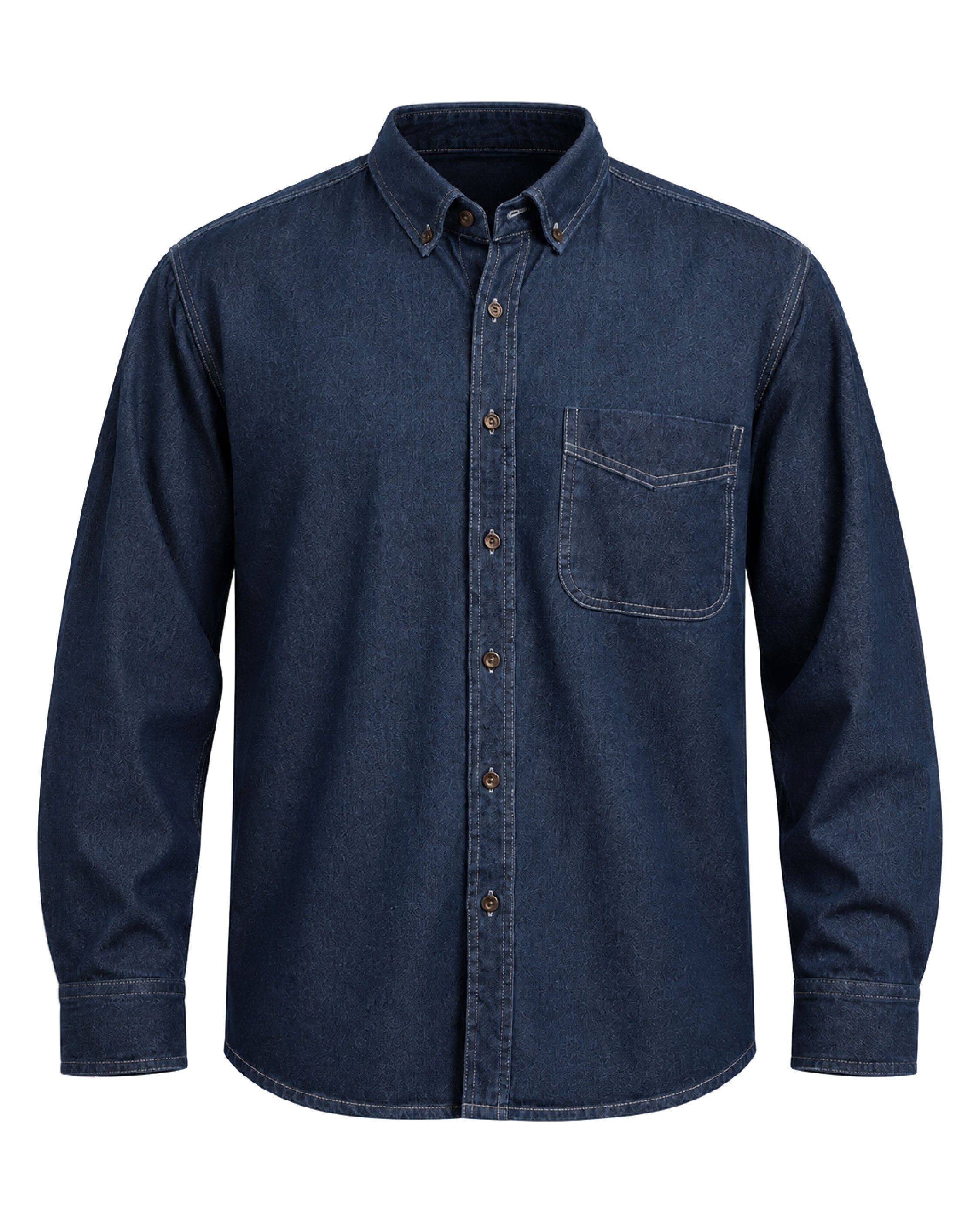 Camisa Mezclilla Stone Light Manga Larga — Mezclilla